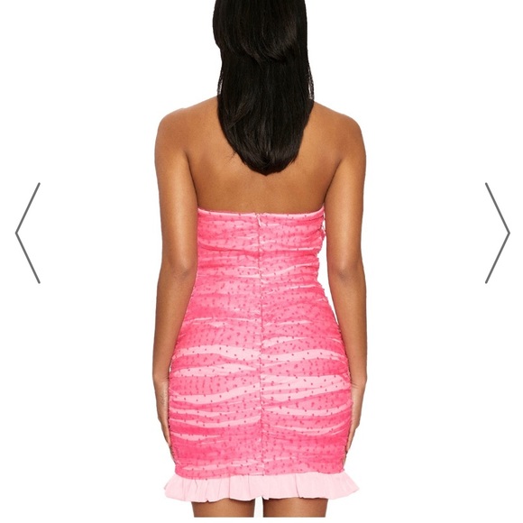 Pink polkadot mesh dress - Picture 3 of 4